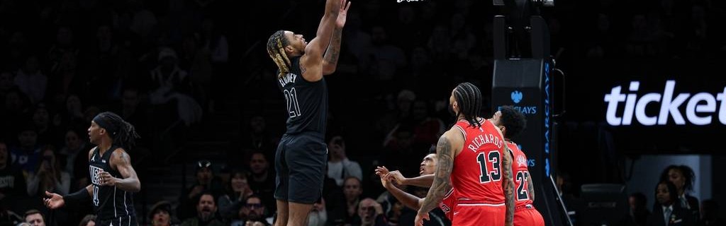 克拉克斯顿28+10特拉奥雷13+13 篮网送公牛5连败